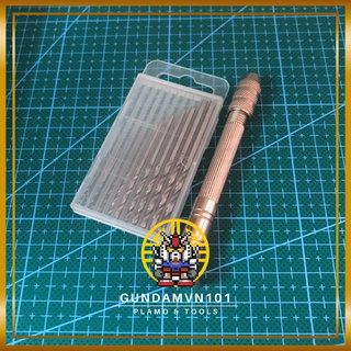 BỘ CÁN KHOAN TAY MINI KÈM 10 MŨI KHOAN -  Dụng cụ custom, mod mô hình quân sự, thủ công, resin, doll, Gundam Gunpla