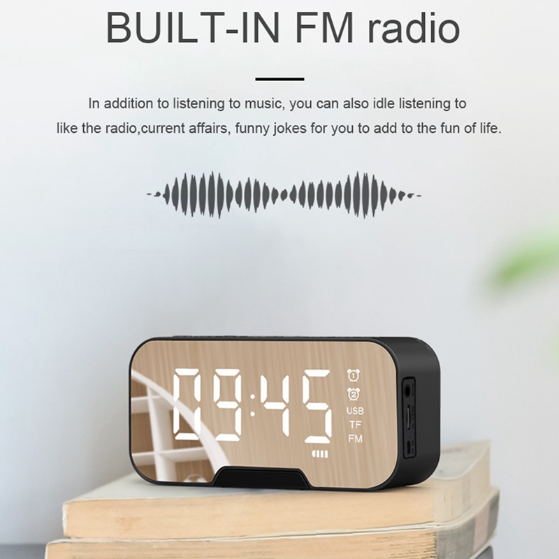 Loa Bluetooth Kỹ Thuật Số Tích Hợp Đồng Hồ Báo Thức Mp3 Fm Radio