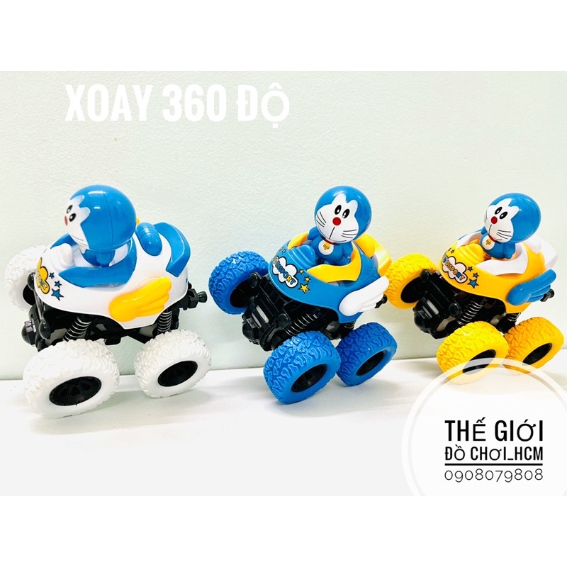 [CHẠY ĐÀ- NHÀO LỘN] Đồ chơi xe địa hình Đôrêmon xoay 360 độ giảm sốc, chạy đà cực mạnh dành cho bé khám phá mô hình xe