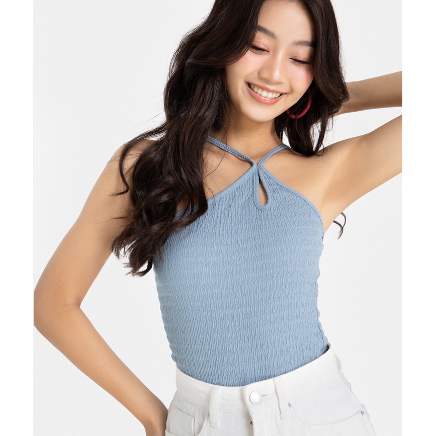 ÁO KIỂU THUN HNOSS ÔM DÂY CHÉO CỔ HNATH027