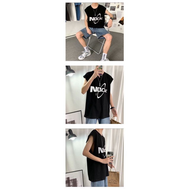 Áo Thun Thể Thao Không Tay In Chữ Nhiều Cỡ M-5Xl