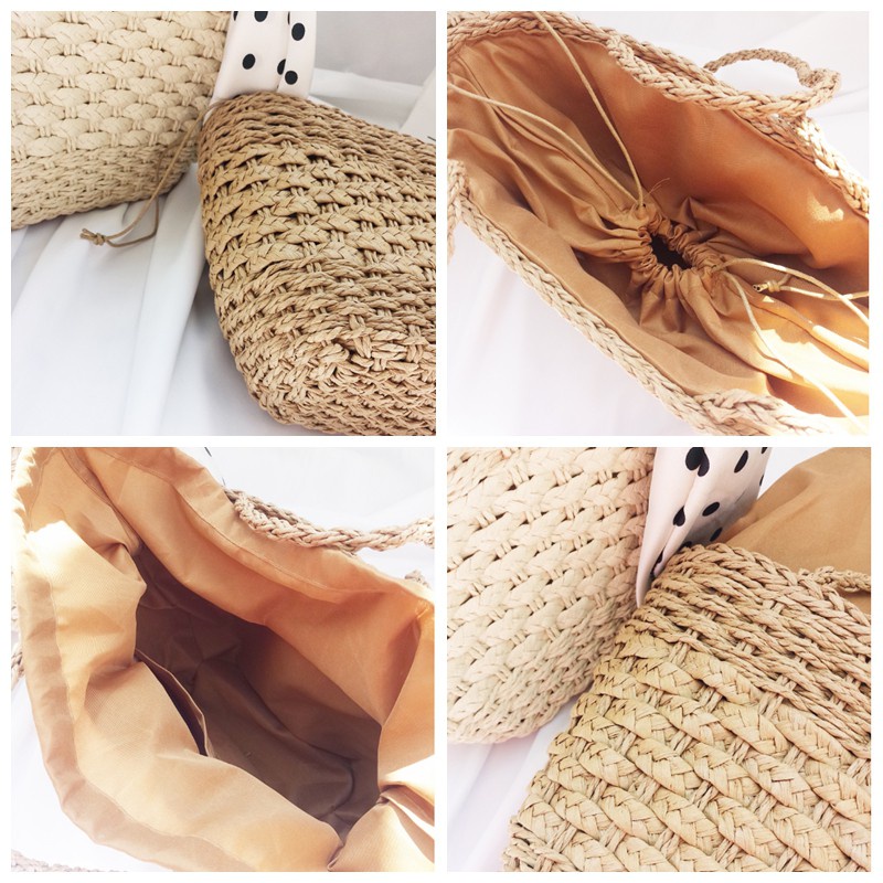 Túi đan cói đeo chéo kiểu dáng đơn giản thanh lịch dành cho nữ