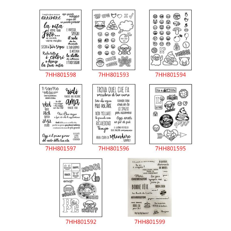 Tem Đóng Dấu Bằng Silicon Trong Suốt Hình Chữ Ý DIY Đa Ứng Dụng