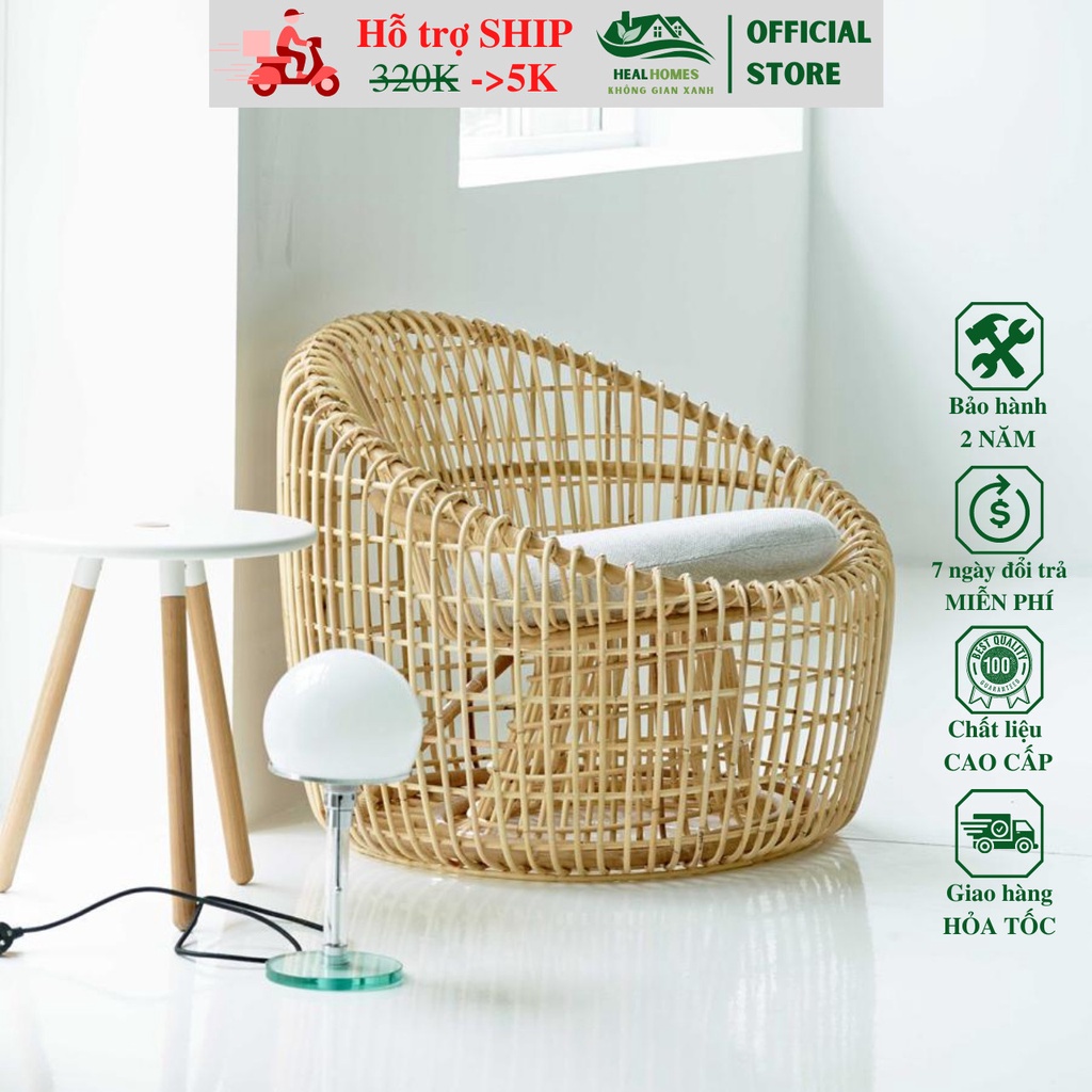 Ghế trứng decor phòng khách, Dùng Đọc Sách Thư Giãn, trang trí ban công và phòng ngủ, quán cafe sân vườn / HealHomes