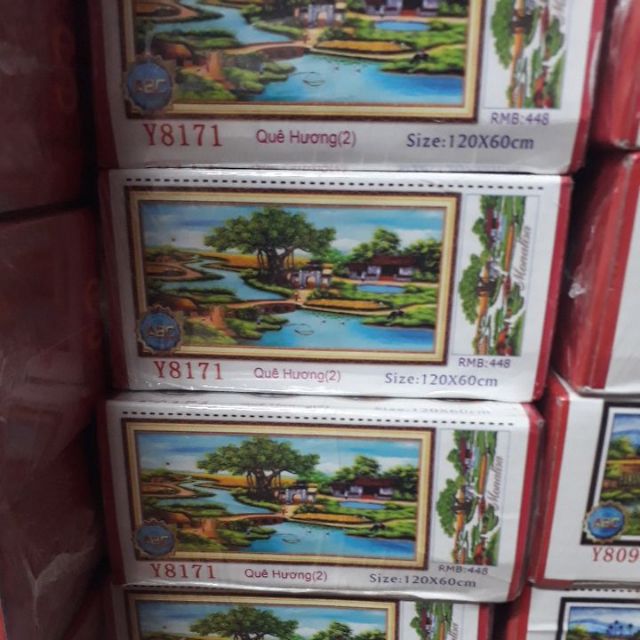 Tranh phong cảnh làng quê quê hương y8171(120x60)
