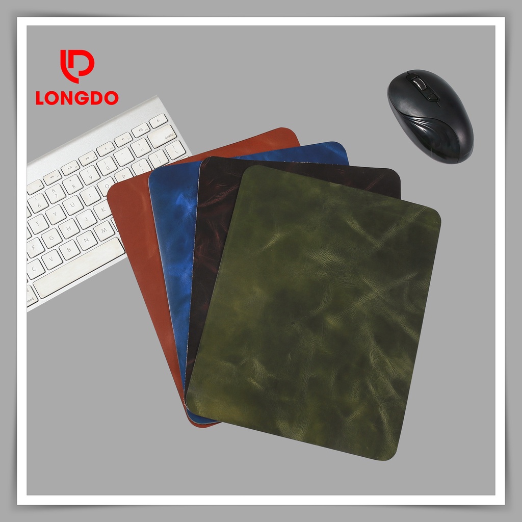 Lót chuột laptop bằng da bò thật - Bảo hành 5 năm - Hàng chính hãng thương hiệu Longdo Leather - Pullup wax