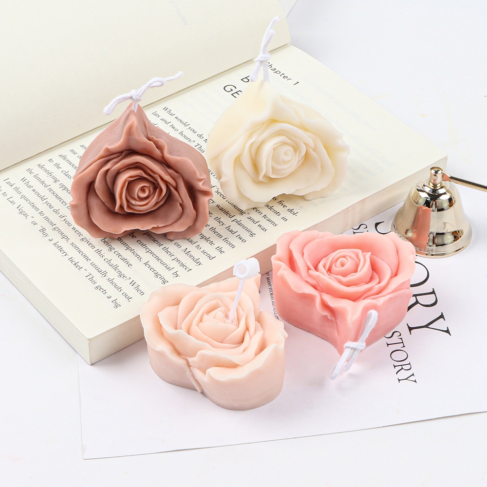 Khuôn Làm Nến Thơm Hình Trái Tim Tim 3D Bằng Silicone DIY