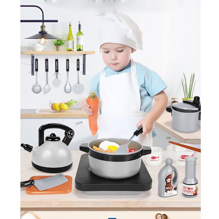 Bộ Đồ Chơi Nấu Ăn Kitchen 36 Món - Bộ đồ chơi nấu ăn 36 món kèm thức ăn