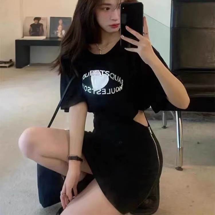 Đầm nữ Perty ngắn tay cổ tròn thiết kế độc đáo quyến rũ thời trang Hàn