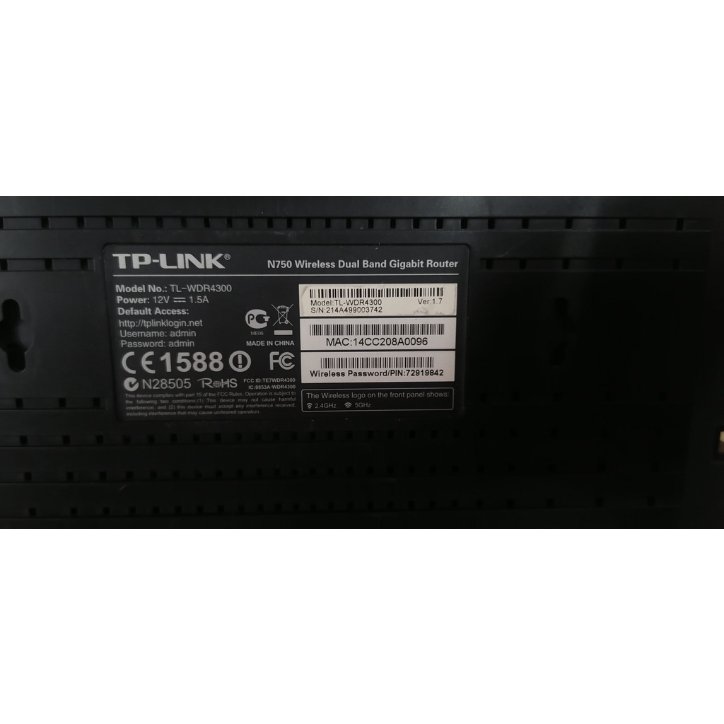 Bộ Phát Wifi TPLINK TL-WDR4300, N750 Dual Band Gigabit Router 2.4Ghz , 5Ghz,