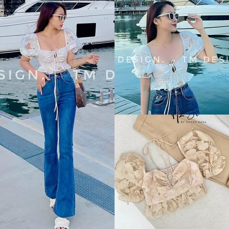 ÁO PEPLUM HOA NỔI CHÂN BÈO