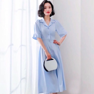 Đầm xanh form dài v2