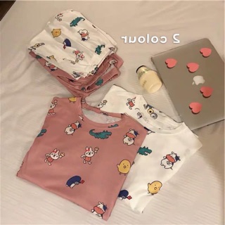 Bộ ngủ trắng / hồng