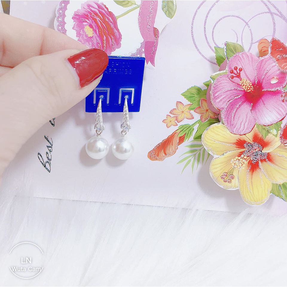 free ship hoa tai nữ gắn đá treo trai bạc ta cực đẹp