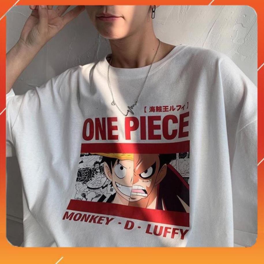 (VIDEO SIÊU PHẨM) Áo thun tay lỡ form rộng hình Luffy - Áo One Piece tay lỡ unisex đẹp AC7  giá rẻ