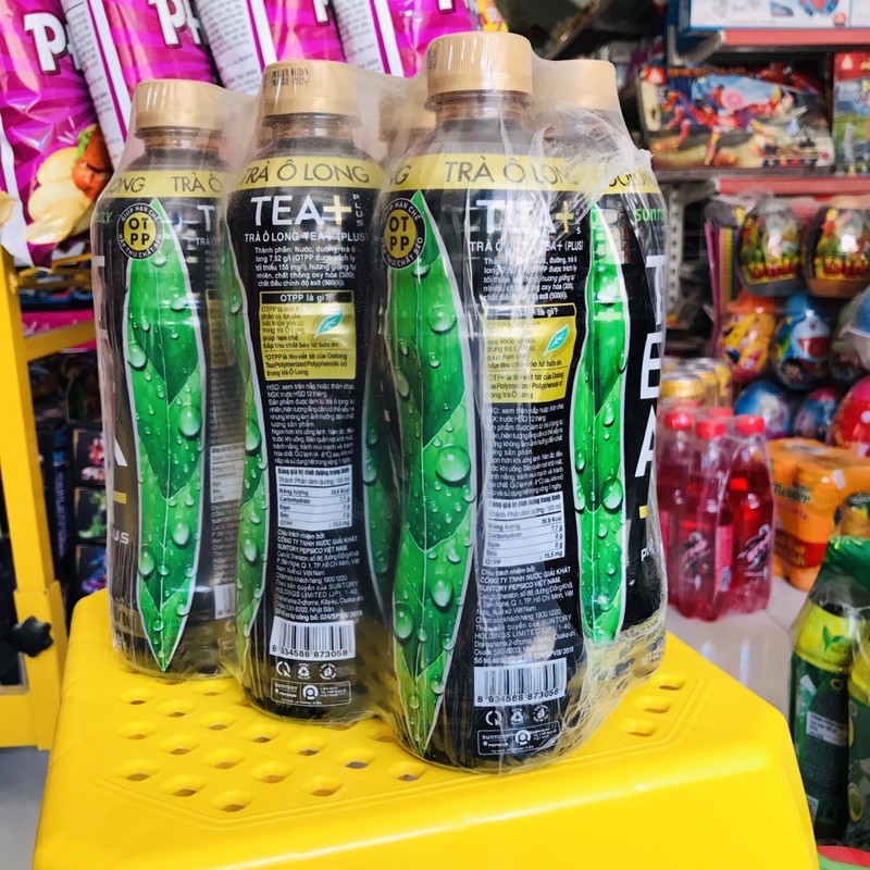 [ 1 lốc ] Trà ô long TEA PLUS 455ml x 6 lon