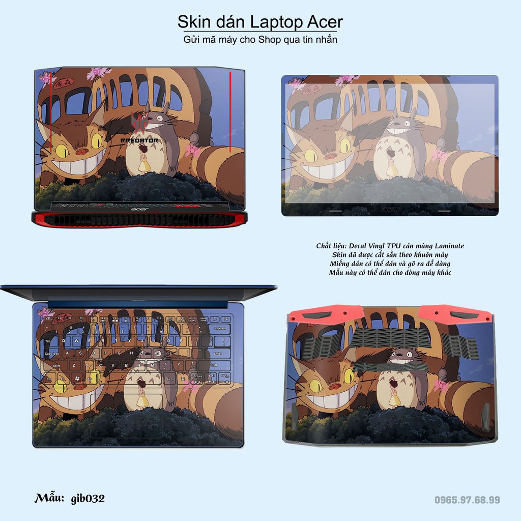 Skin dán Laptop Acer in hình Ghibli movies (inbox mã máy cho Shop)