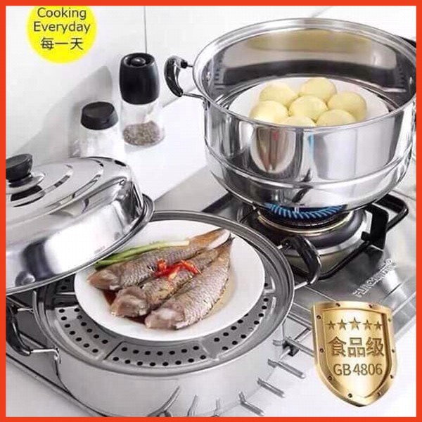 Nồi hấp inox 3 tầng Cookware cho gia đình