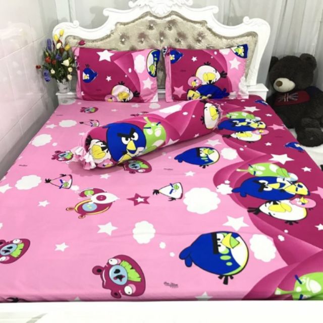 BỘ GA CHUN + 3 VỎ GỐI THUN HQ