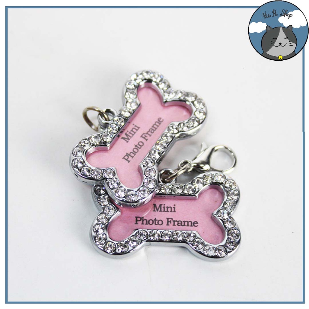 Thẻ Tên Hình Cục Xương Cho Thú Cưng Đính Đá Dành Cho Chó Mèo