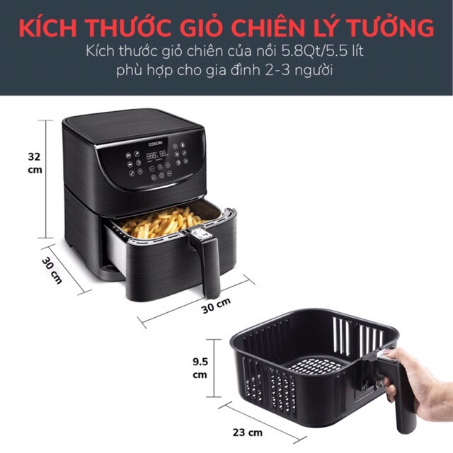 [GERMANY] Nồi chiên không dầu Cosori CP158 siêu sang - best seller Amazon