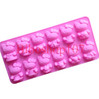 Khuôn silicon làm thạch, rau câu, socola 12 chú mèo