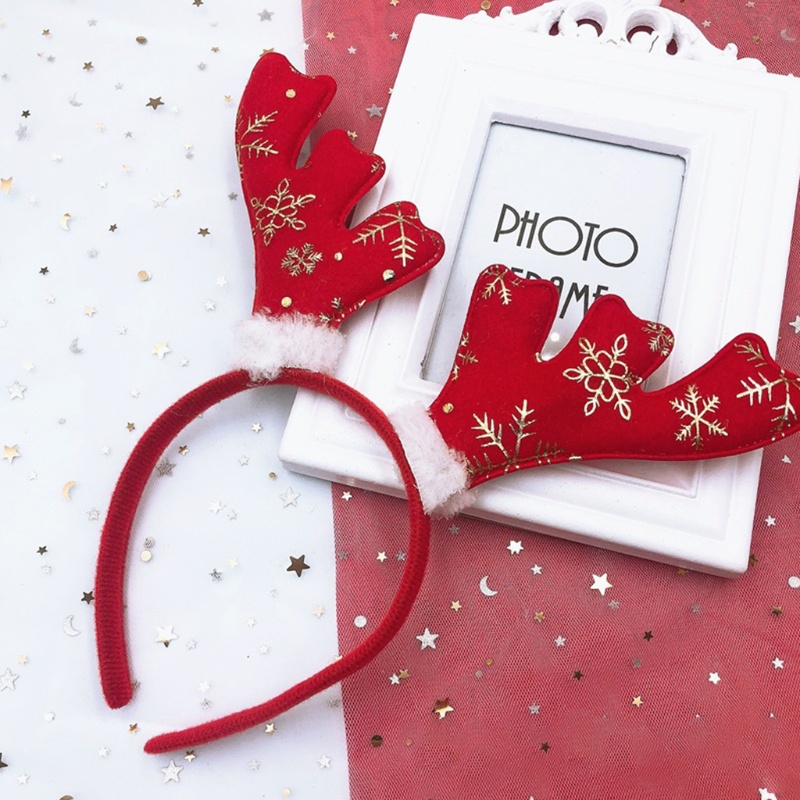 Băng Đô Cài Tóc Hình Sừng Hươu Hoạt Hình Bằng Lông Nhung Dễ Thương Xinh Xắn