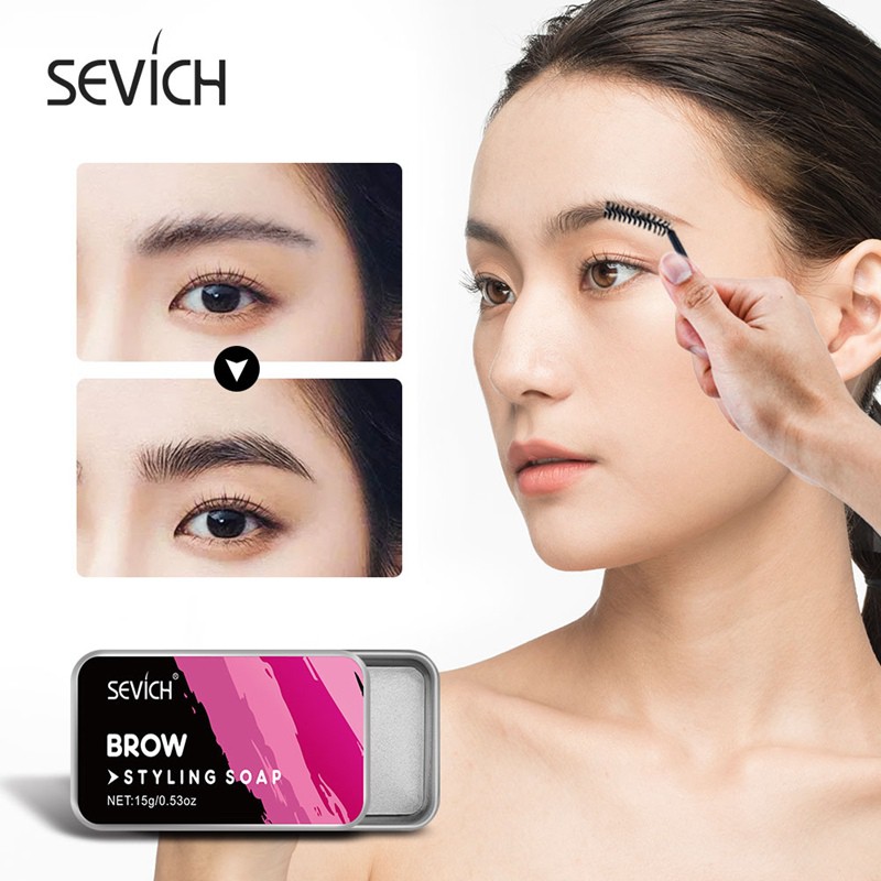 Bộ gel định hình lông mày SEVICH 15g kèm cọ trang điểm lông mày tiện lợi