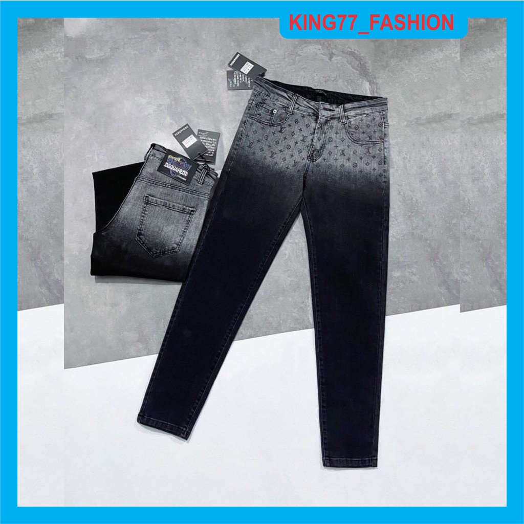 Quần jean nam đen loang màu phối họa tiết siêu đẹp chất bò co dãn 4 chiều mẫu mới chuẩn shop