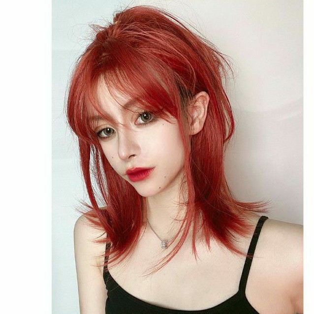 [Sẵn] Wig/Tóc giả teen/lolita/cosplay dài thẳng màu cam đỏ 9086T hóa trang ác quỷ [Miu Cosplay]