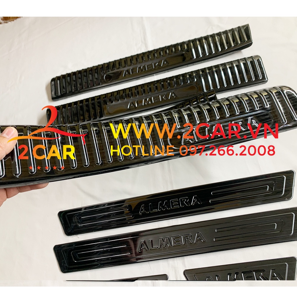 Ốp Bậc Cửa, Nẹp Bước Chân Nissan Almera 2021-2022 , Titan  tặng keo dính