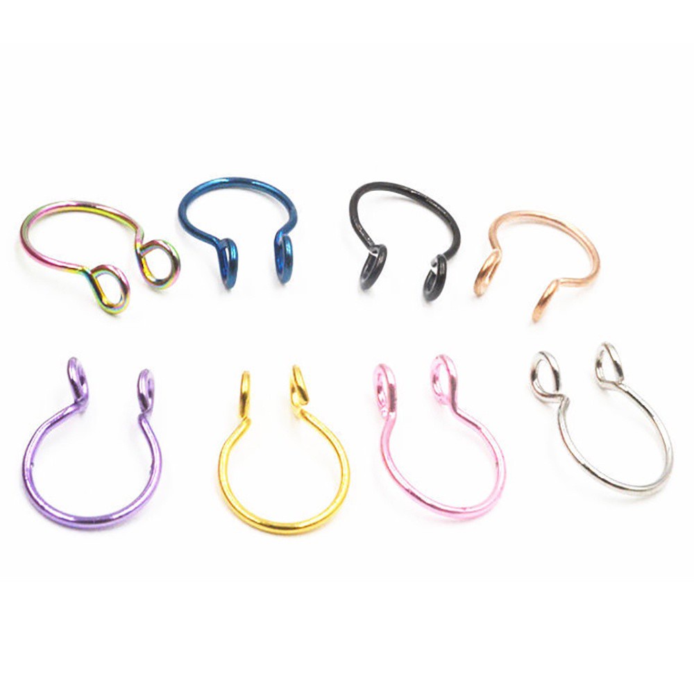 Khuyên Mũi Hình Chữ U Bằng Thép Không Gỉ Nhiều Màu Thời Trang