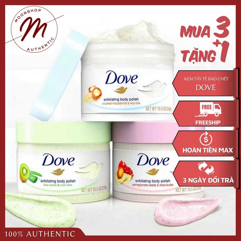 Tẩy da chết body DOVE giúp da mịn màng chiết xuất từ thiên nhiên hũ 50g