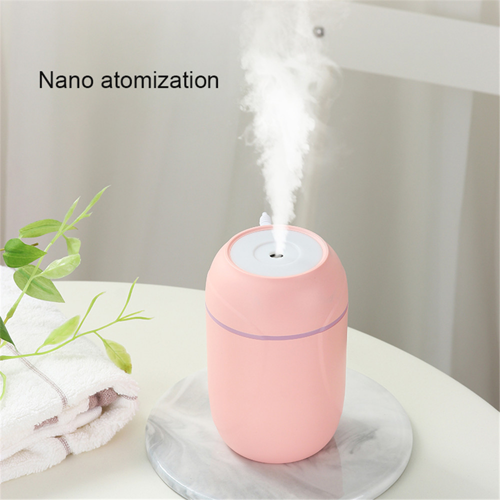 Máy Khuếch Tán Tinh Dầu 300ml Có Đèn Led Nhiều Màu Dễ Thương