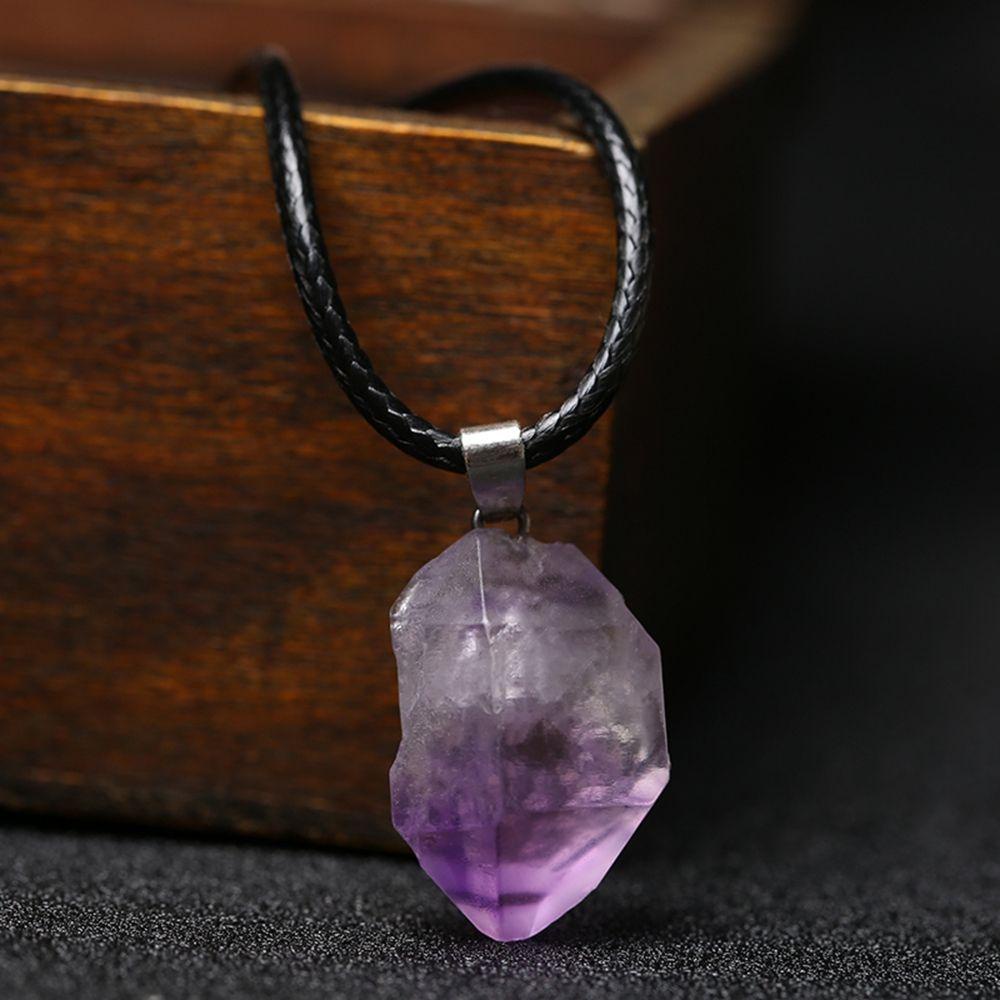 AROMA Vòng Cổ Dây Da Mặt Pha Lê Phong Cách Hàn Quốc Đơn Giản