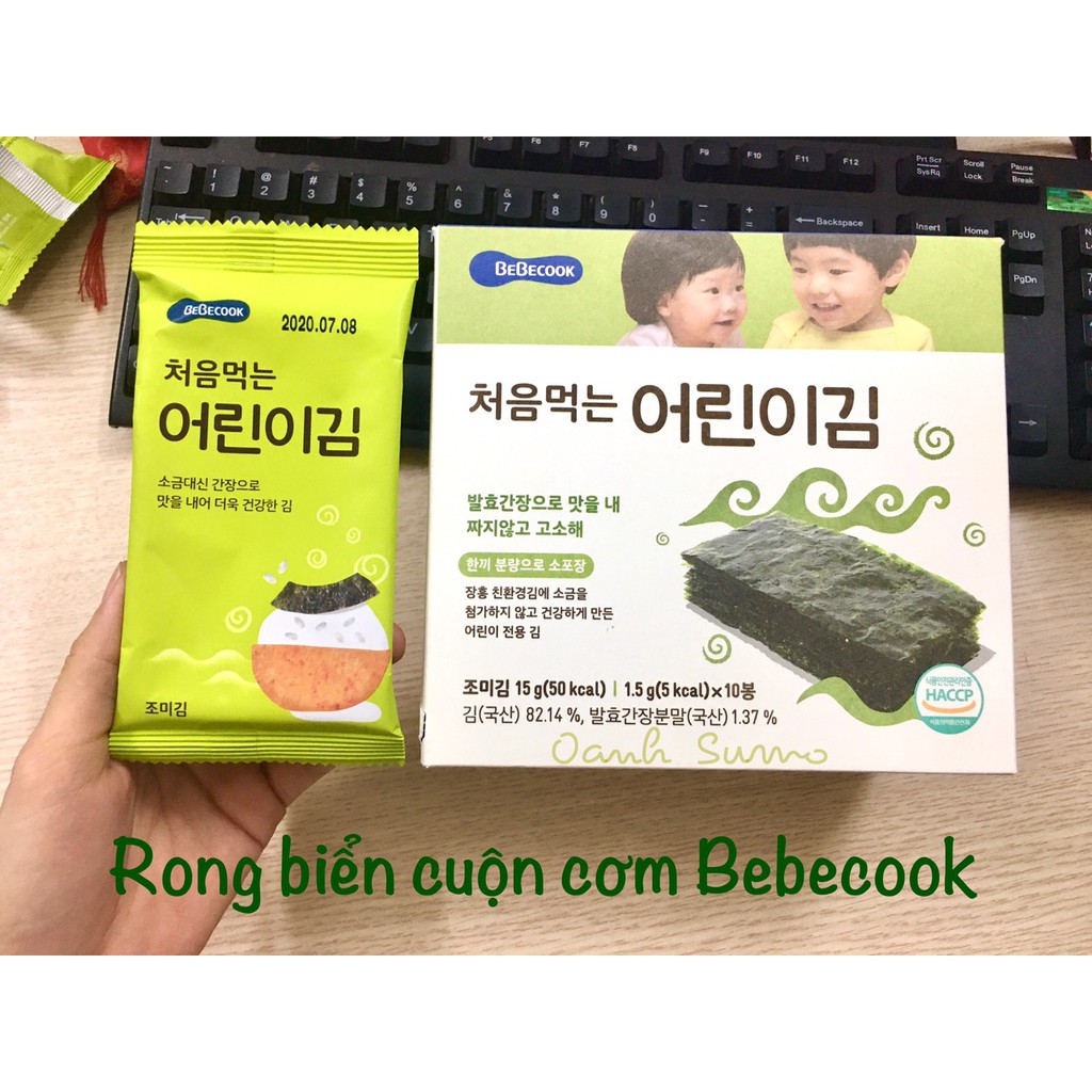 Rong biển cuộn cơm Bebecook Hàn Quốc - HỘP 15GR (Date 06/2022)