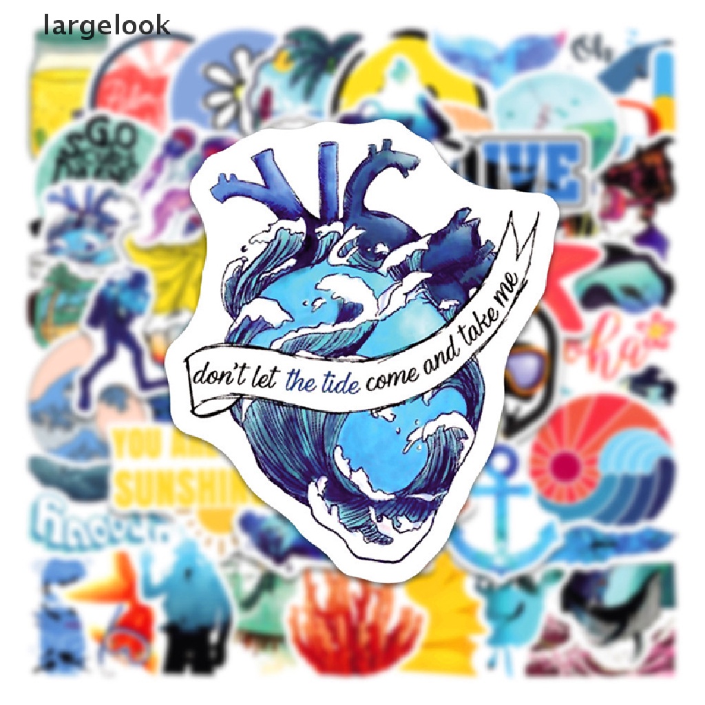 Bộ 50 Miếng Dán Chống Thấm Nước Dùng Trang Trí Ván Trượt / Điện Thoại ♨Nóng Bỏng