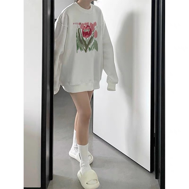[RẺ VÔ ĐỊCH] Áo Sweater FVSEZO Unisex - Nỉ form rộng tay bồng oversize màu trắng kiểu dáng cute hàn quốc đẹp