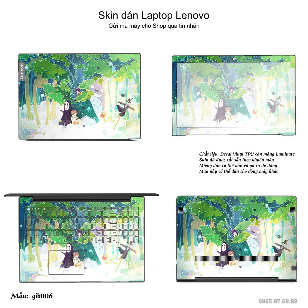 Skin dán Laptop Lenovo in hình Ghibli (inbox mã máy cho Shop)