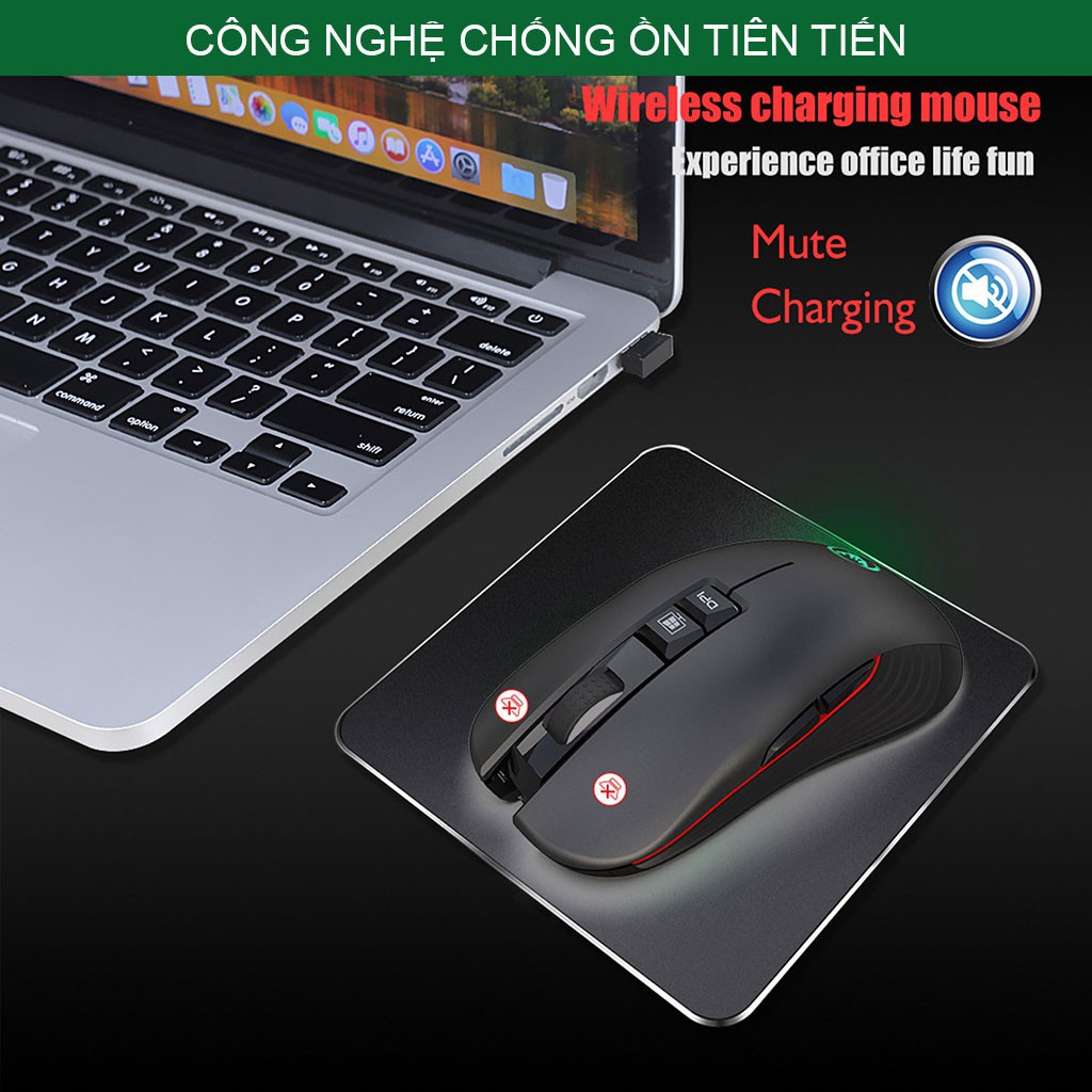 Chuột ko dây chơi game HXSJ T30 Wireless 2.4GHz DPI4800 điều chỉnh được cho laptop - Hàng Chính Hãng