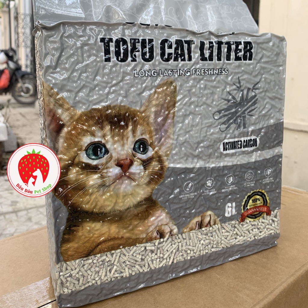 [Bán sỉ] Cát vệ sinh mèo, Cát đậu phụ xả bồn cầu Cute Tabby 6L-2.4kg