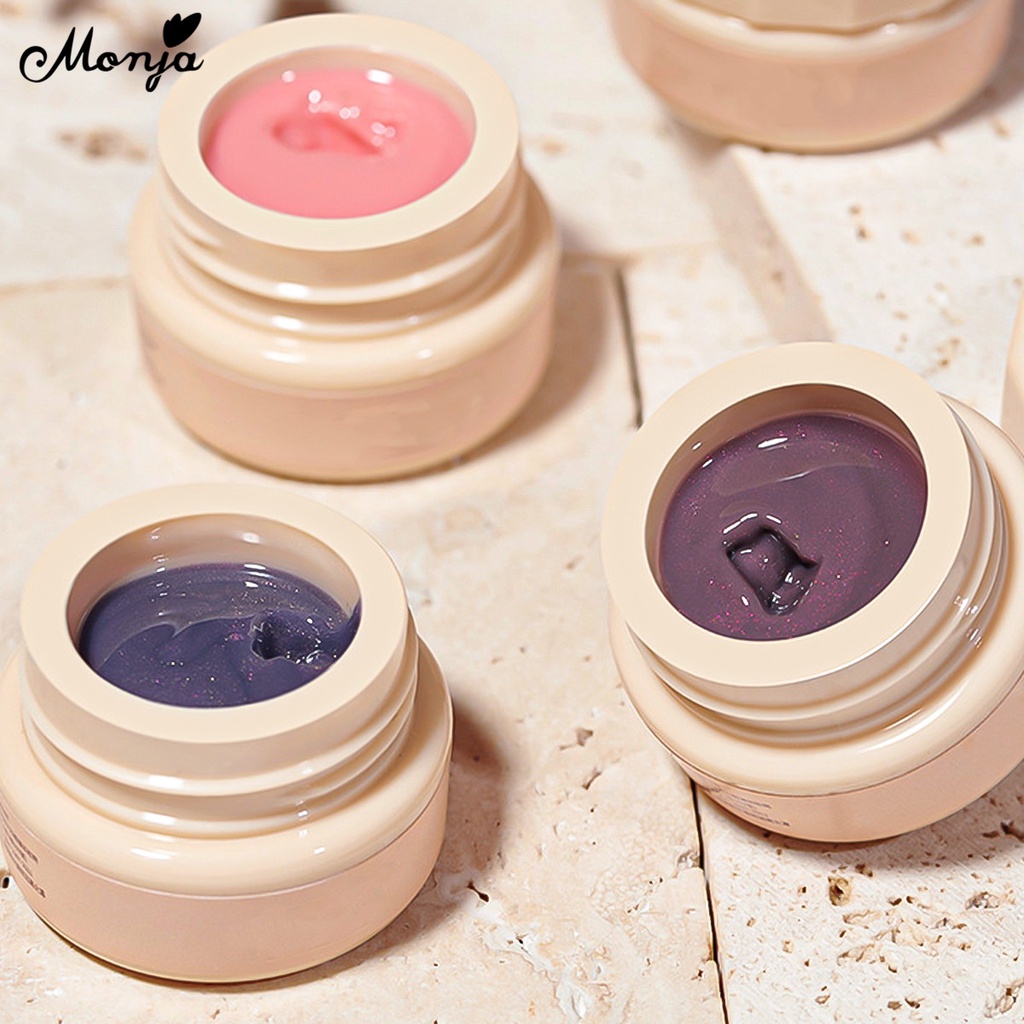 Gel sơn móng tay MONJA DIY 16 màu sắc trơn tùy chọn lấp lánh nhanh khô