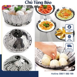 Vỉ Inox Hấp Xôi, Gà, Cá, Bánh Bao Cao Cấp Kiểu Hoa Sen Dễ Dàng Điều Chỉnh Kích Thước