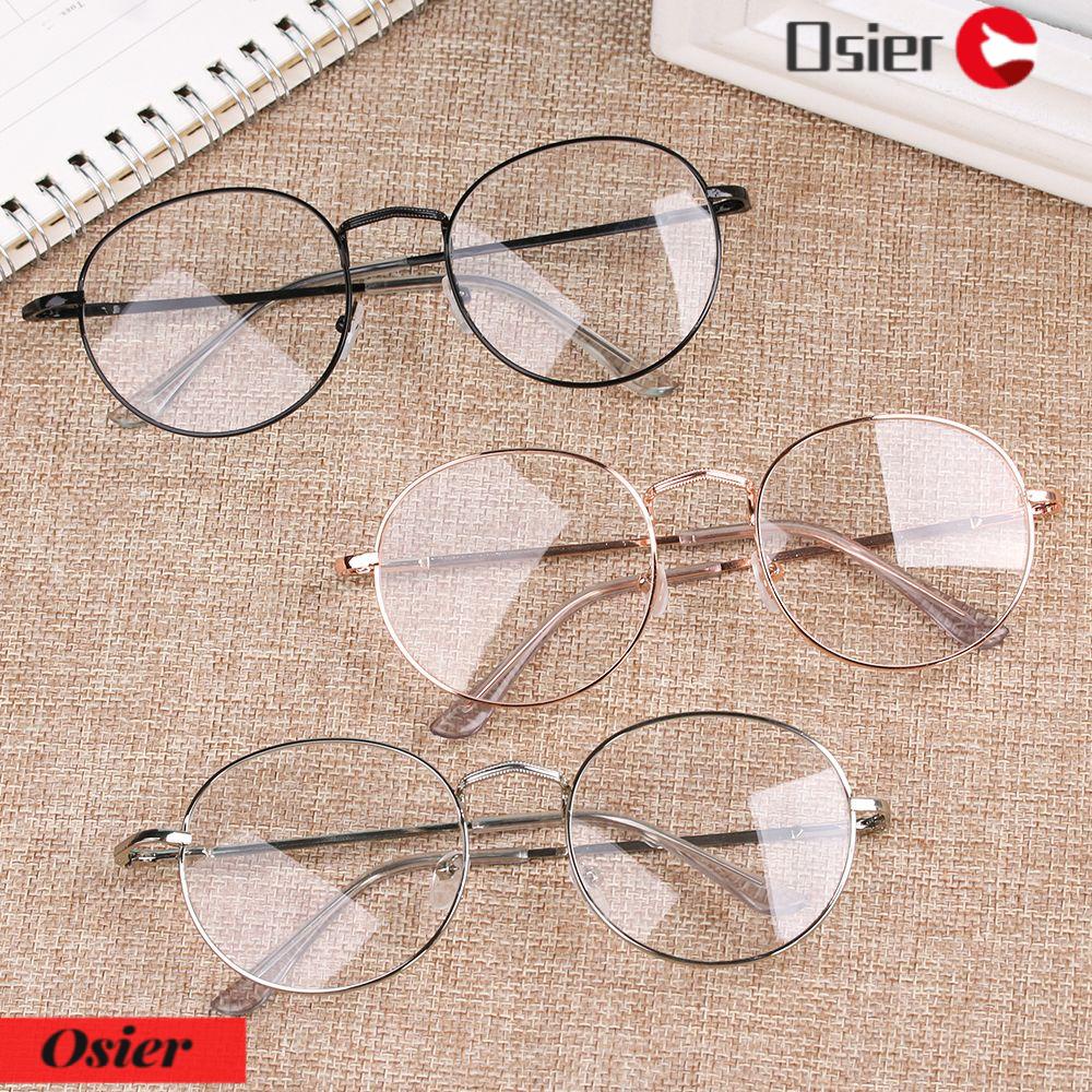 Osier1 Mắt Kính Gọng Kim Loại Tròn Oversized Phong Cách Vintage