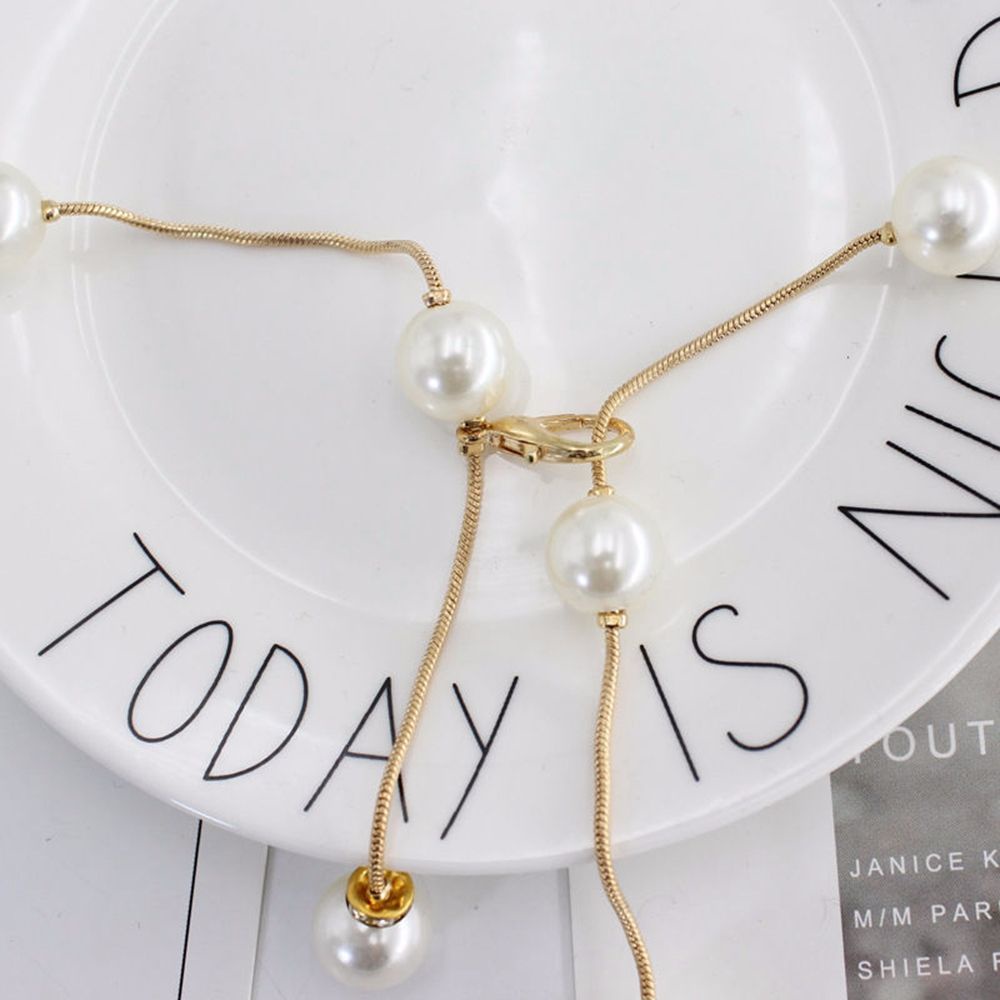 Thắt lưng hợp kim phối ngọc trai giả phong cách Hàn Quốc thanh lịch dành cho nữ