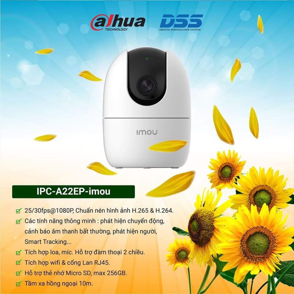 Camera Wifi IMOU  Cảnh Báo Âm Thanh, Đàm Thoại 2 chiều  A22EP 1080P - Imou Ranger 2 A22EP