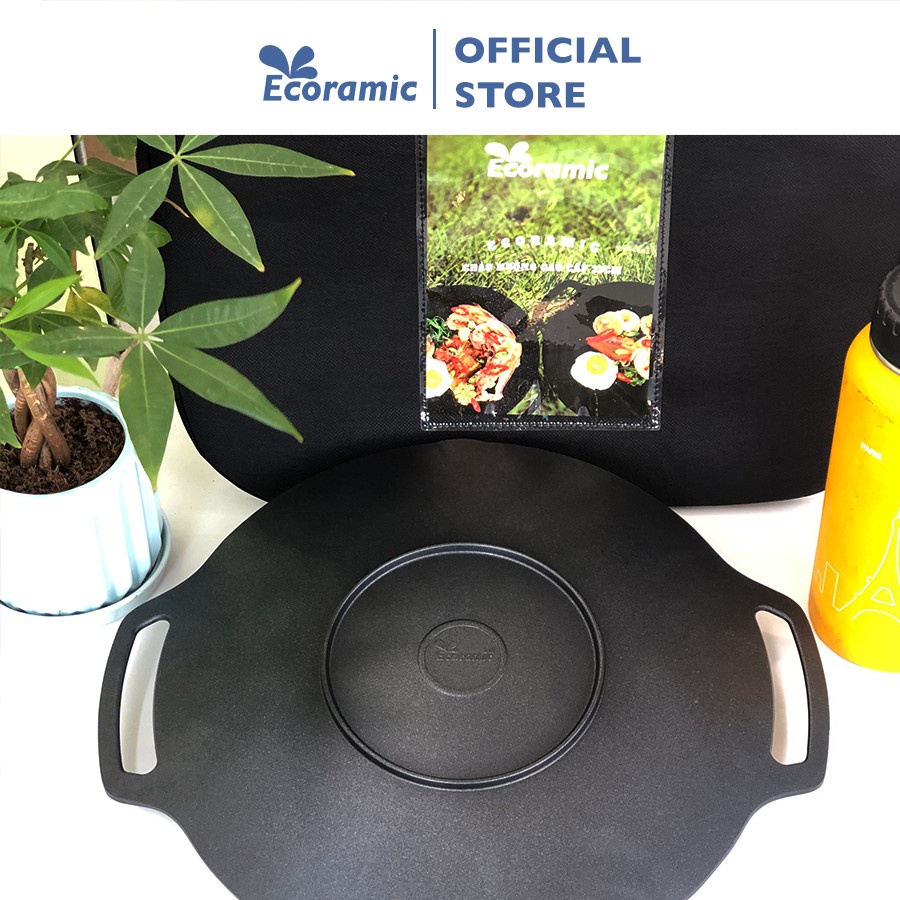 |CHÍNH HÃNG| Chảo nướng chống dính Ecoramic Korea 33cm tặng kèm túi đựng Picnic siêu tiện lợi | BigBuy360 - bigbuy360.vn