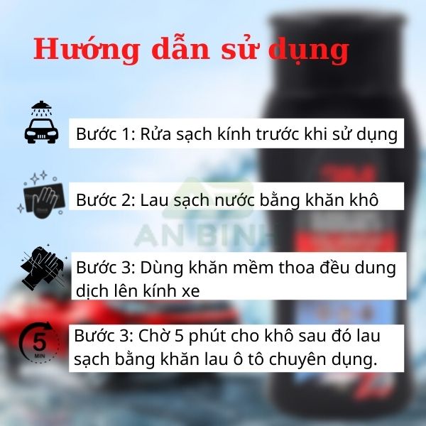 Chai Chống Bám Nước Trên Kính Xe 3M Glass Coat Windshield - Hạn Chế Vết Ố Nước PN08889LT 200ml