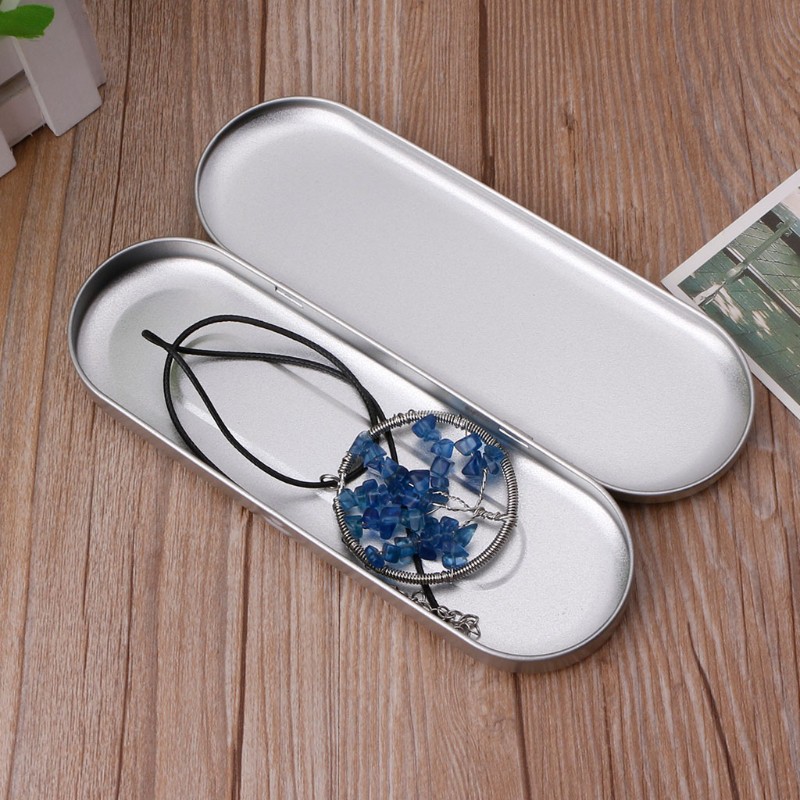 Hộp bút bằng thiếc màu bạc sắp xếp gọn gàng đa ứng dụng