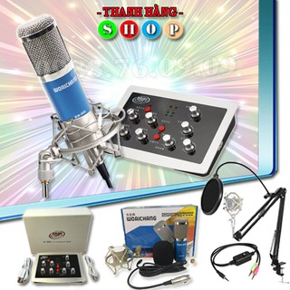 Trọn bộ Combo Mic thu âm BM-900 Waichang và Sound card HF-5000 Pro hát karaoke, auto tune